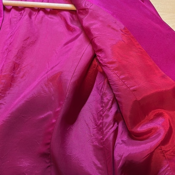 100 % Silk Peck & Peck Blazer Womens Size 2 Lined Floral Embroidery Jacket - Picture 10 of 11